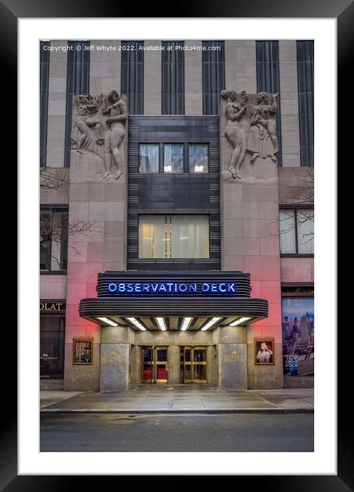 Entrance to the Observation deck of the Rockefeller Framed Mounted Print by Jeff Whyte