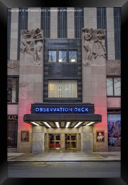 Entrance to the Observation deck of the Rockefeller Framed Print by Jeff Whyte