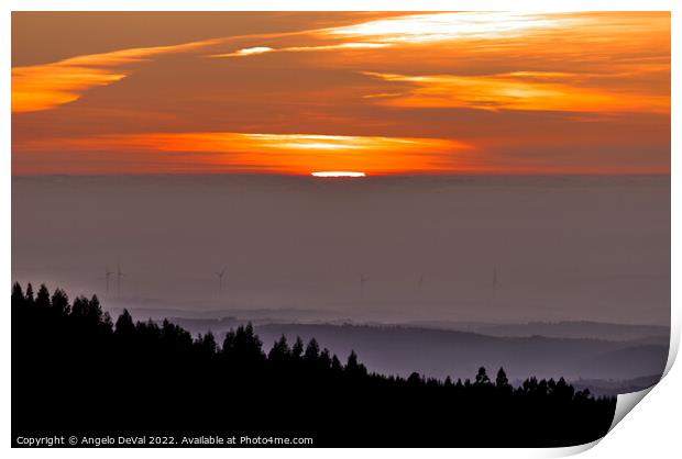 Sunset view from Foia Mountain. Monchique Print by Angelo DeVal