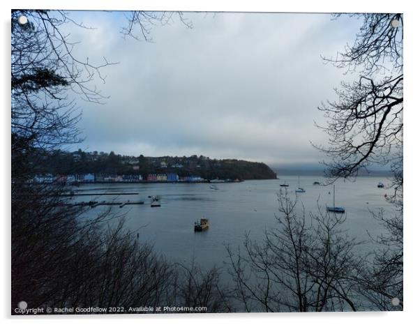 Tobermory through the trees Acrylic by Rachel Goodfellow