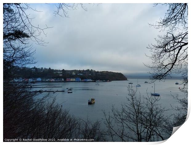 Tobermory through the trees Print by Rachel Goodfellow