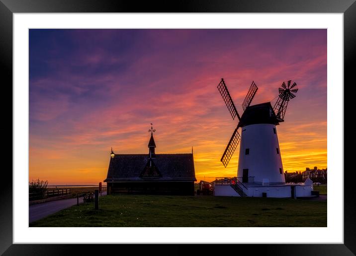 Lytham Windmill at Sunset Framed Mounted Print by Shafiq Khan