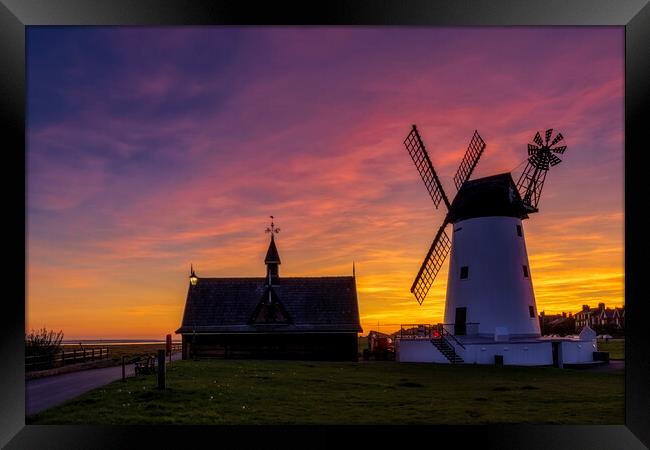 Lytham Windmill at Sunset Framed Print by Shafiq Khan
