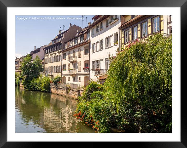 Along the Ill River in Petite France Framed Mounted Print by Jeff Whyte