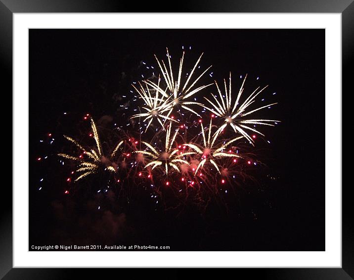 British Fireworks Championship Framed Mounted Print by Nigel Barrett Canvas