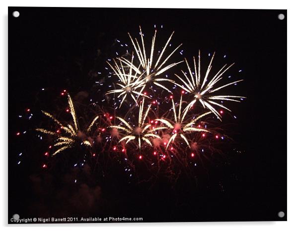 British Fireworks Championship Acrylic by Nigel Barrett Canvas
