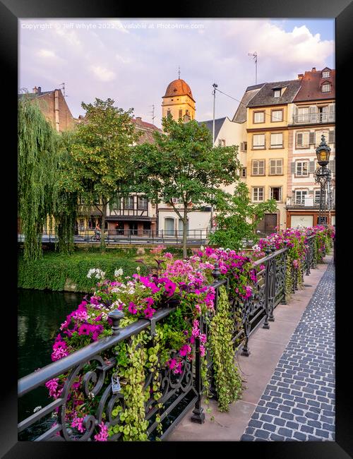 Along the Ill River in Petite France Framed Print by Jeff Whyte