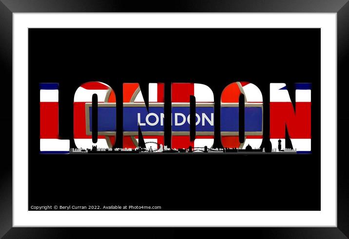 Londons Patriotic Spirit Framed Mounted Print by Beryl Curran