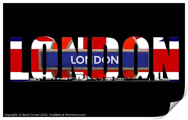Londons Patriotic Spirit Print by Beryl Curran