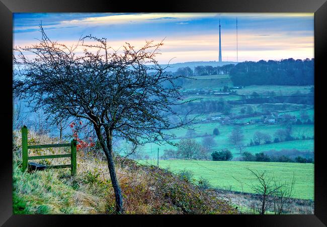  Emley Moor View Framed Print by Alison Chambers