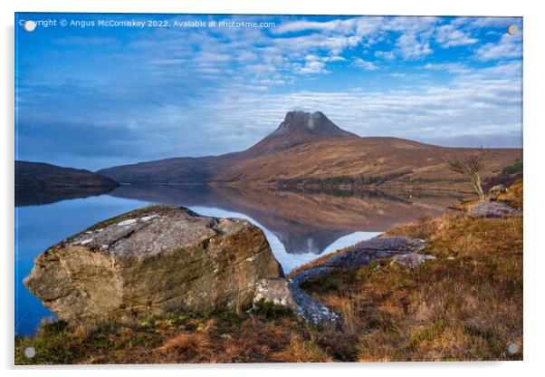 Stac Pollaidh and Loch Lurgainn Acrylic by Angus McComiskey