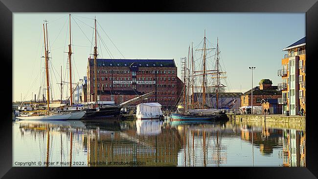 Gloucester Dock Winter Reflections Framed Print by Peter F Hunt