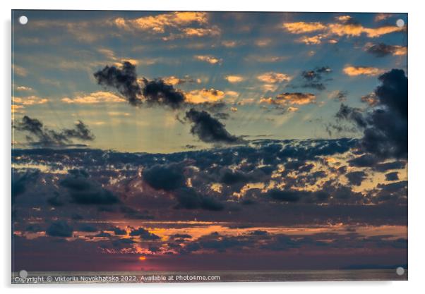 Sunset in the clouds Acrylic by Viktoriia Novokhatska