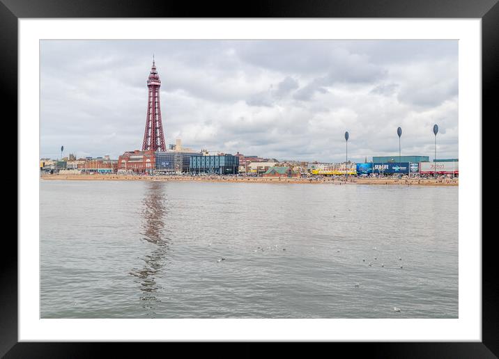Blackpool Tower at the end of the Golden Mile Framed Mounted Print by Jason Wells