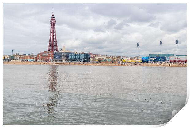 Blackpool Tower at the end of the Golden Mile Print by Jason Wells