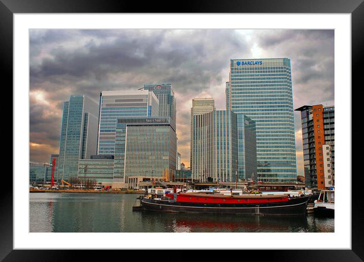 Canary Wharf London Docklands England UK Framed Mounted Print by Andy Evans Photos