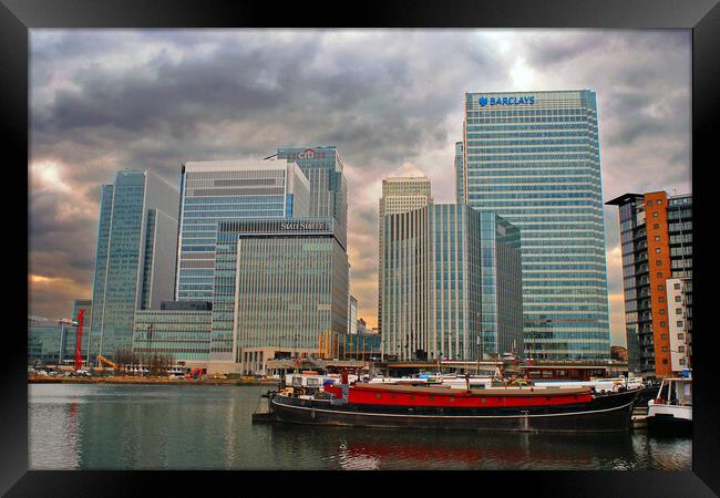 Canary Wharf London Docklands England UK Framed Print by Andy Evans Photos