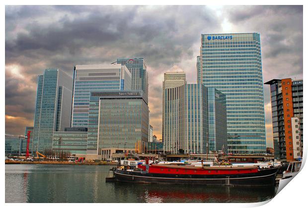 Canary Wharf London Docklands England UK Print by Andy Evans Photos