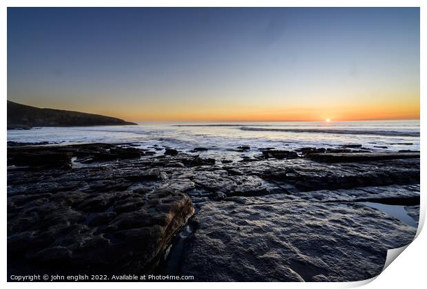 Sunset at Southerndown Print by john english