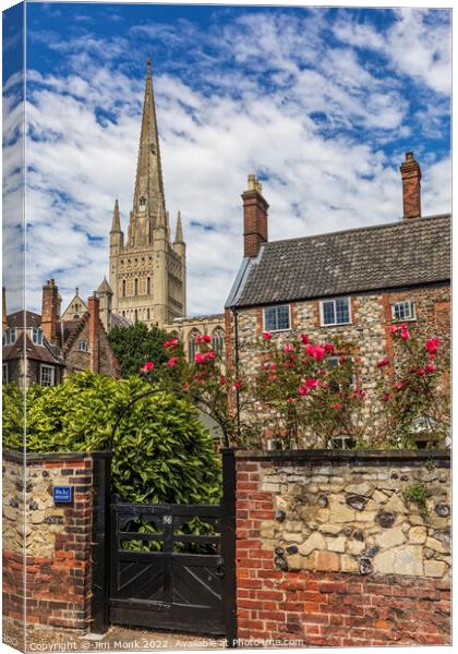 Cathedral Close in Norwich   Canvas Print by Jim Monk