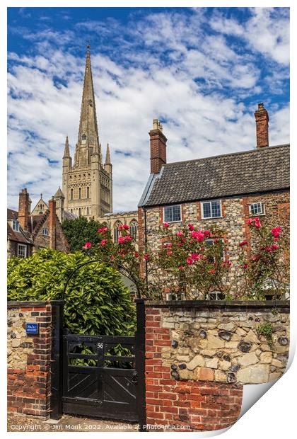 Cathedral Close in Norwich   Print by Jim Monk