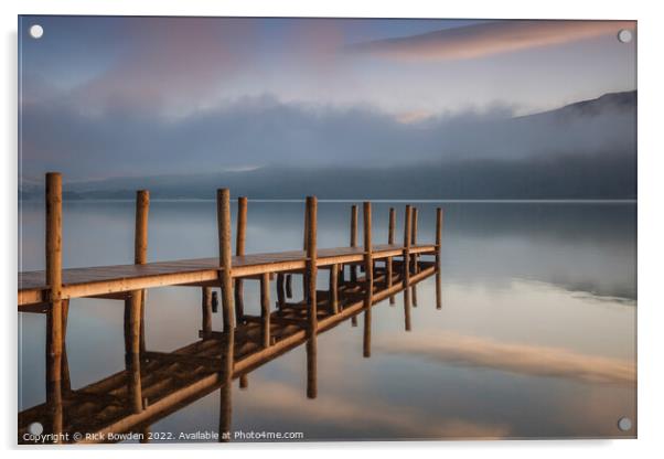 Lake District Jetty Acrylic by Rick Bowden