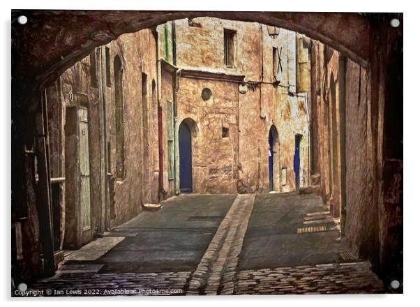 A Medieval Street in Pézenas Acrylic by Ian Lewis