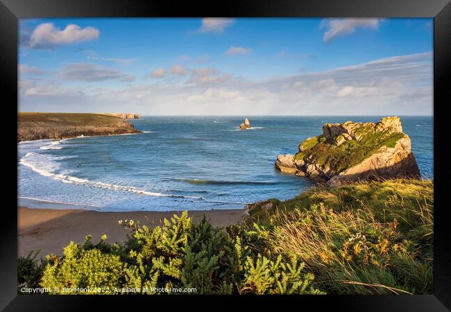 Broadhaven South, Pembrokeshire Framed Print by Jim Monk
