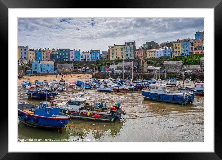 Tenby Harbour Pembrokeshire Framed Mounted Print by Jim Monk