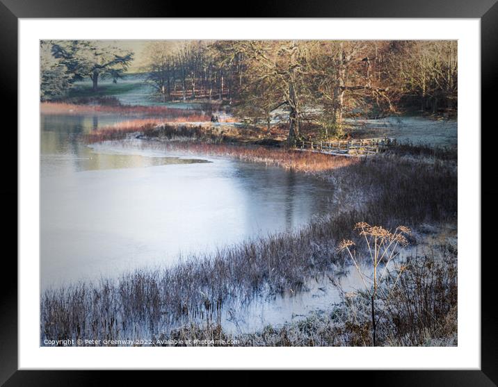 A Frosty Morning On The Blenheim Estate In Oxfordshire  Framed Mounted Print by Peter Greenway