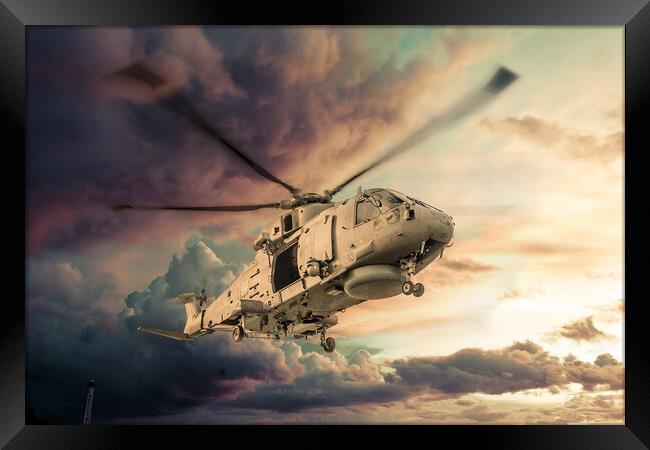 Royal Navy Merlin Helicopter Framed Print by J Biggadike
