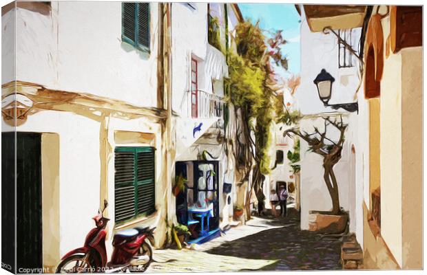 The narrow streets of Cadaques - C1905 5545 WAT Canvas Print by Jordi Carrio