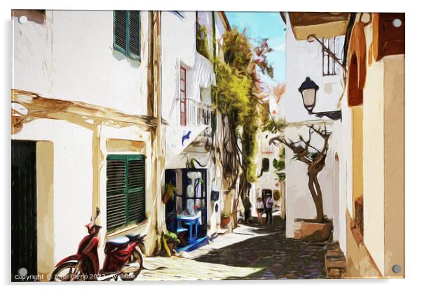 The narrow streets of Cadaques - C1905 5545 WAT Acrylic by Jordi Carrio