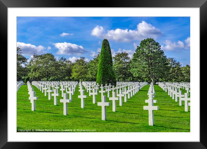 World War 2 Cemetery Normandy France Framed Mounted Print by William Perry