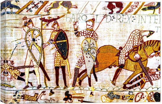 Death King Harold Battle Hastings Bayeux Tapestry Normandy Franc Canvas Print by William Perry