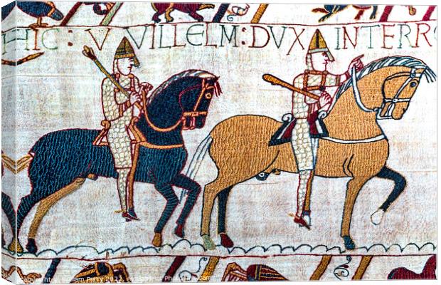 William Conquerer Battle Hastings Bayeux Tapestry Normandy Franc Canvas Print by William Perry