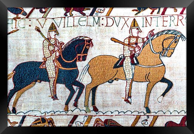 William Conquerer Battle Hastings Bayeux Tapestry Normandy Franc Framed Print by William Perry