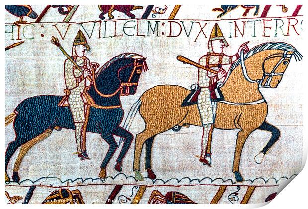 William Conquerer Battle Hastings Bayeux Tapestry Normandy Franc Print by William Perry