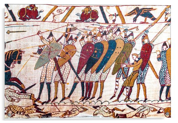 Battle Hastings Bayeux Tapestry Normandy France Acrylic by William Perry