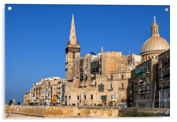 Old City of Valletta in Malta Acrylic by Artur Bogacki