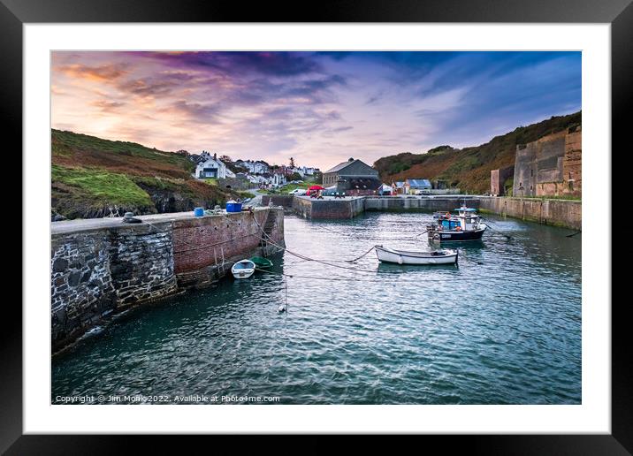 Porthgain Harbour Sunrise Framed Mounted Print by Jim Monk
