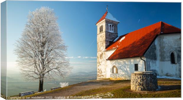 Church of Saint Anna in winter Canvas Print by Ian Middleton
