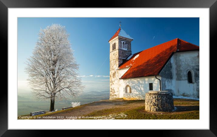 Church of Saint Anna in winter Framed Mounted Print by Ian Middleton