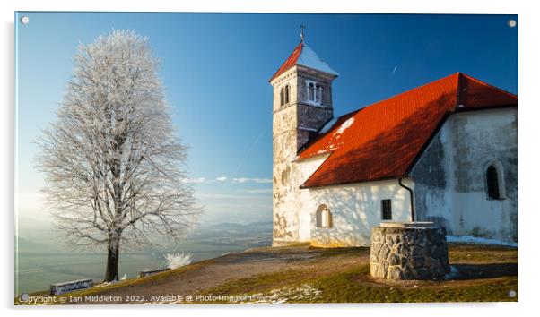 Church of Saint Anna in winter Acrylic by Ian Middleton
