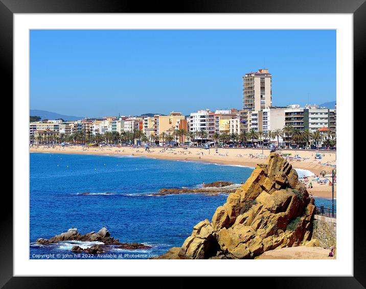 Lloret de Mar seafront, Spain. Framed Mounted Print by john hill