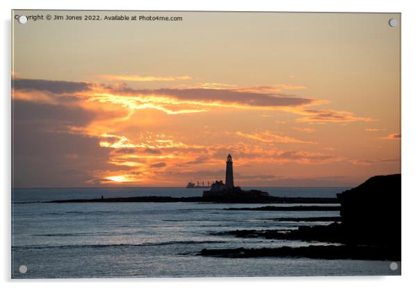 January sunrise at St Mary's Island (2) Acrylic by Jim Jones