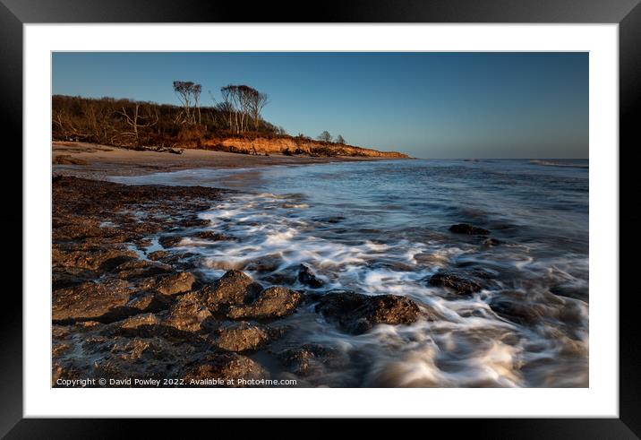 Morning Light on Benacre Beach Framed Mounted Print by David Powley