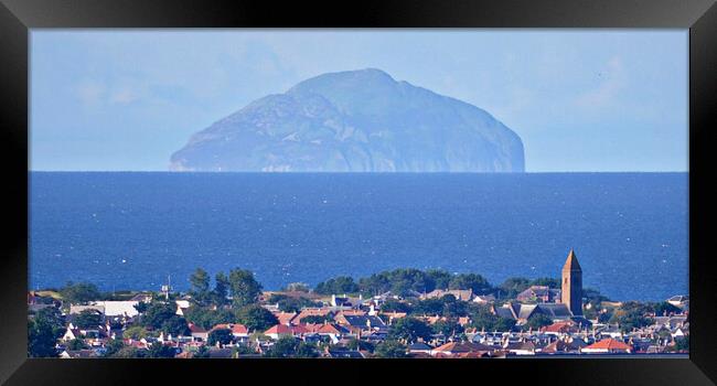 Ayrshire town of Prestwick and Ailsa Craig Framed Print by Allan Durward Photography