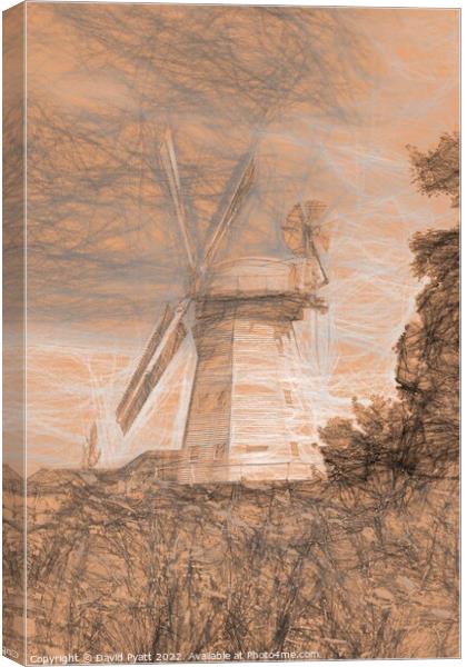 Windmill da Vinci Canvas Print by David Pyatt