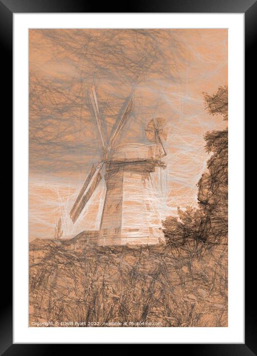Windmill da Vinci Framed Mounted Print by David Pyatt